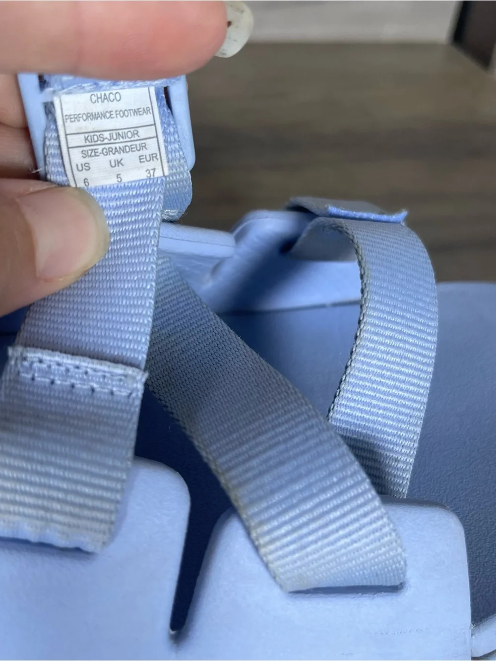 Chaco Chillos Slides Junior 6 Periwinkle Light Blue Slides Slip On Sandals Beach